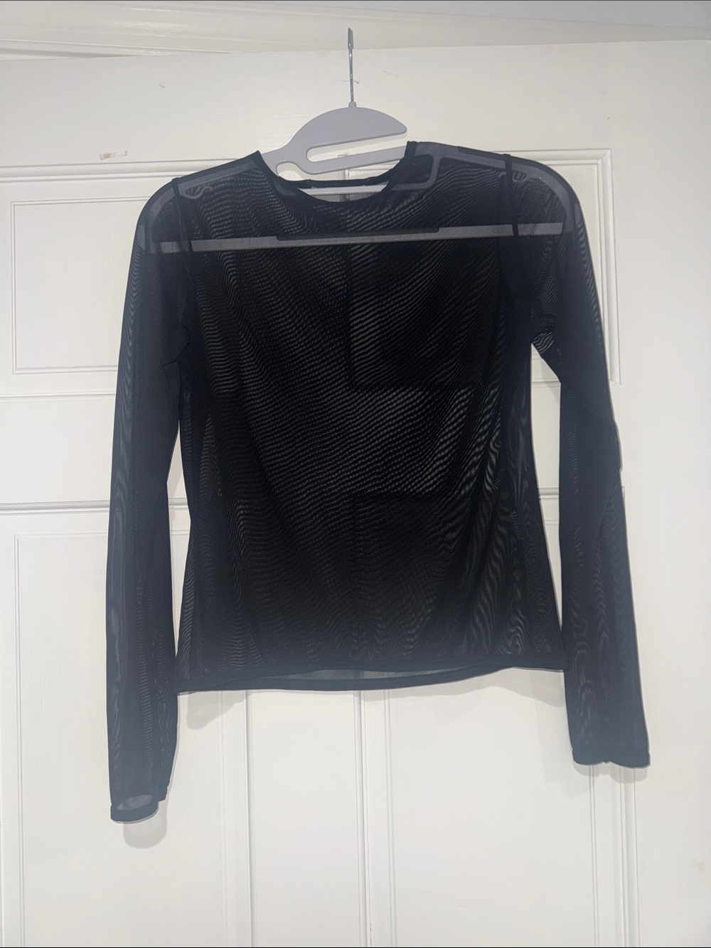 Brandy Melville Black Sheer Mesh Long Sleeve Top